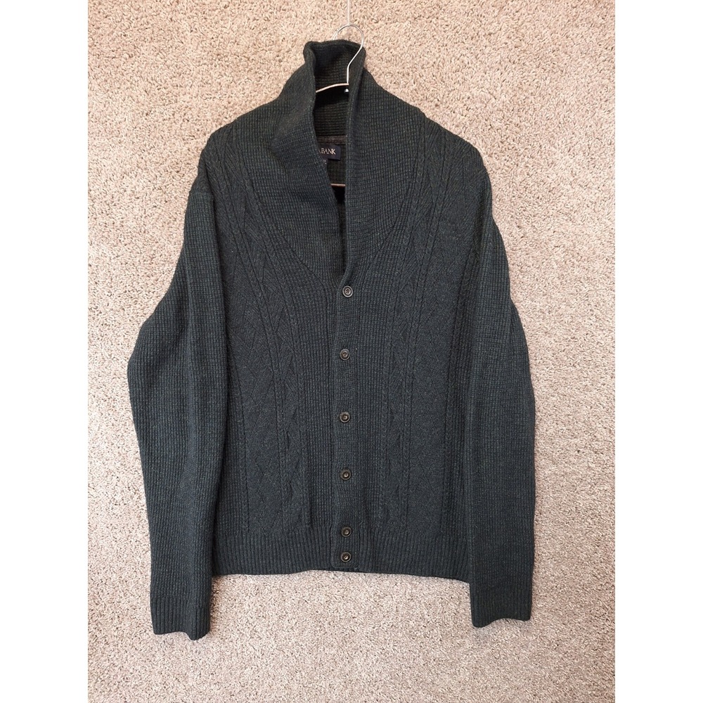 Jos. A. Bank Cardigan Sweater Mens XL Black Tailored Fit Wool Blend Shawl Collar